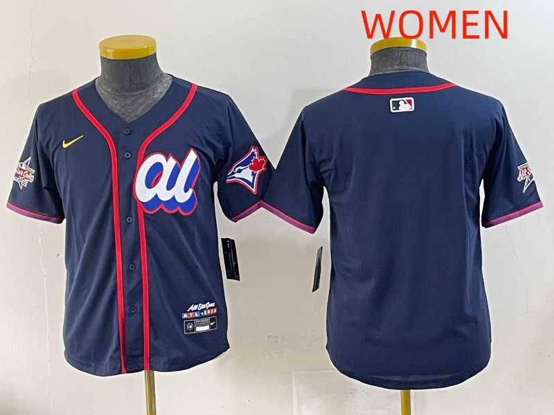 women 2025 Toronto Blue Jays blank dark blue 2025 MLB All Star Nike  Jersey style 1->women mlb jersey->Women Jersey